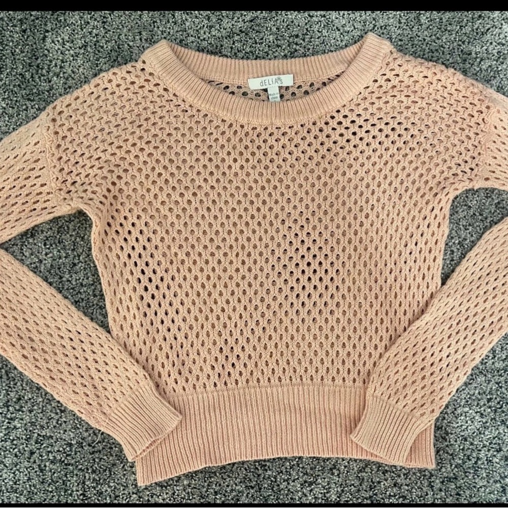 dELiA*s Light Pink Knit Sweater size small